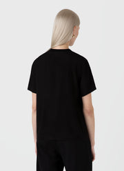 Women's Woven Silk T-shirt in Black