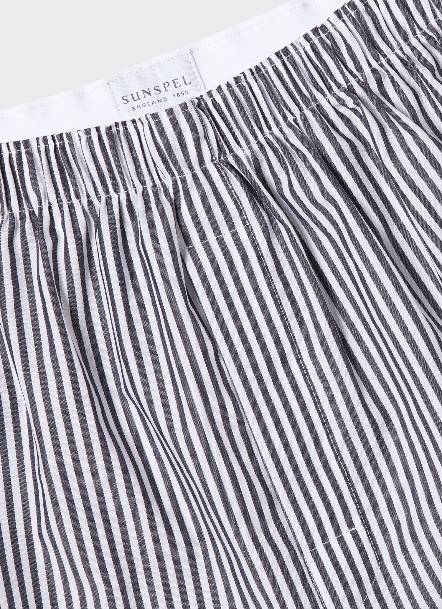 Men's Classic Boxer Shorts in White/Navy Stripe