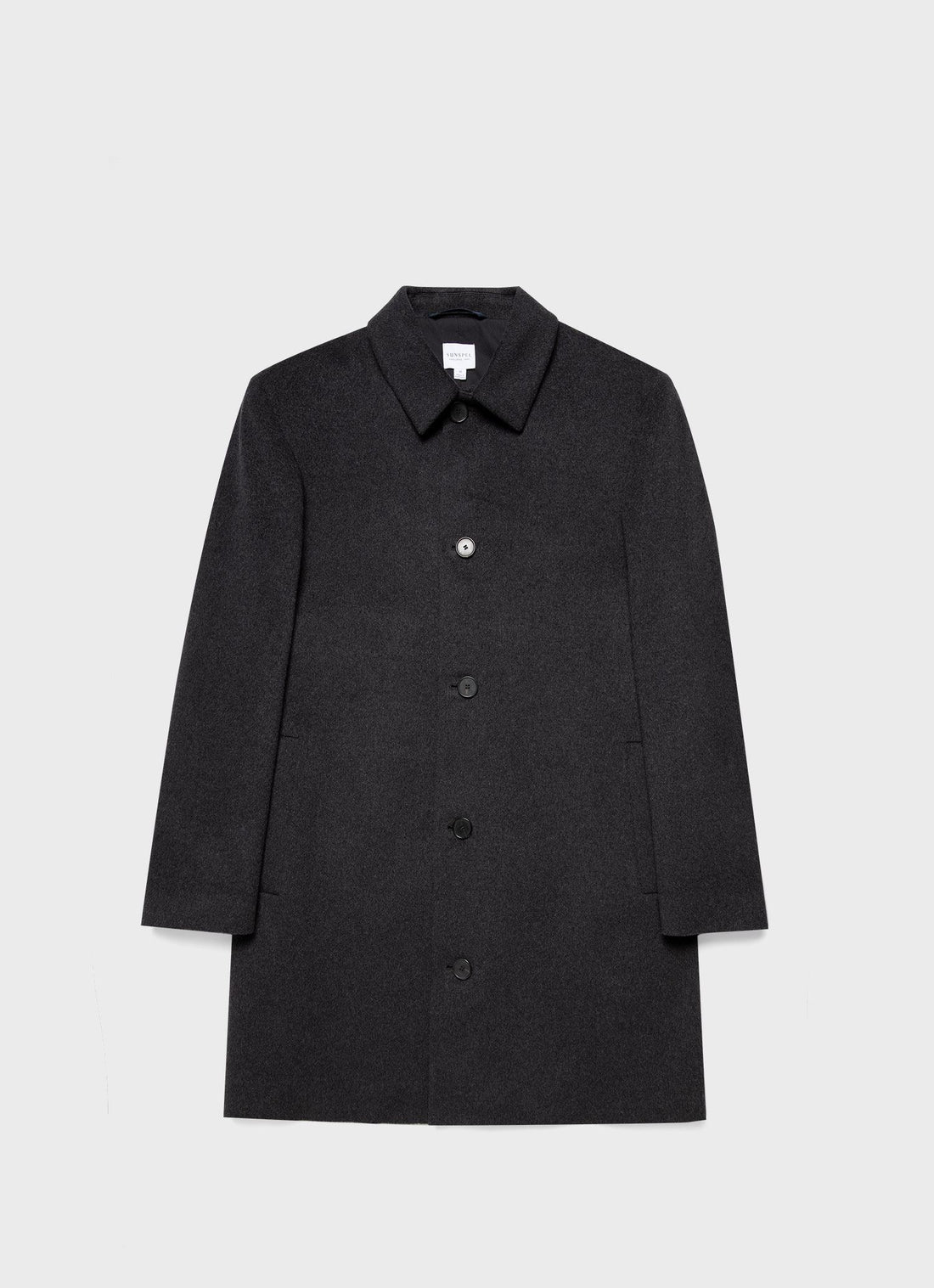 Men's Cashmere Coat in Charcoal Melange