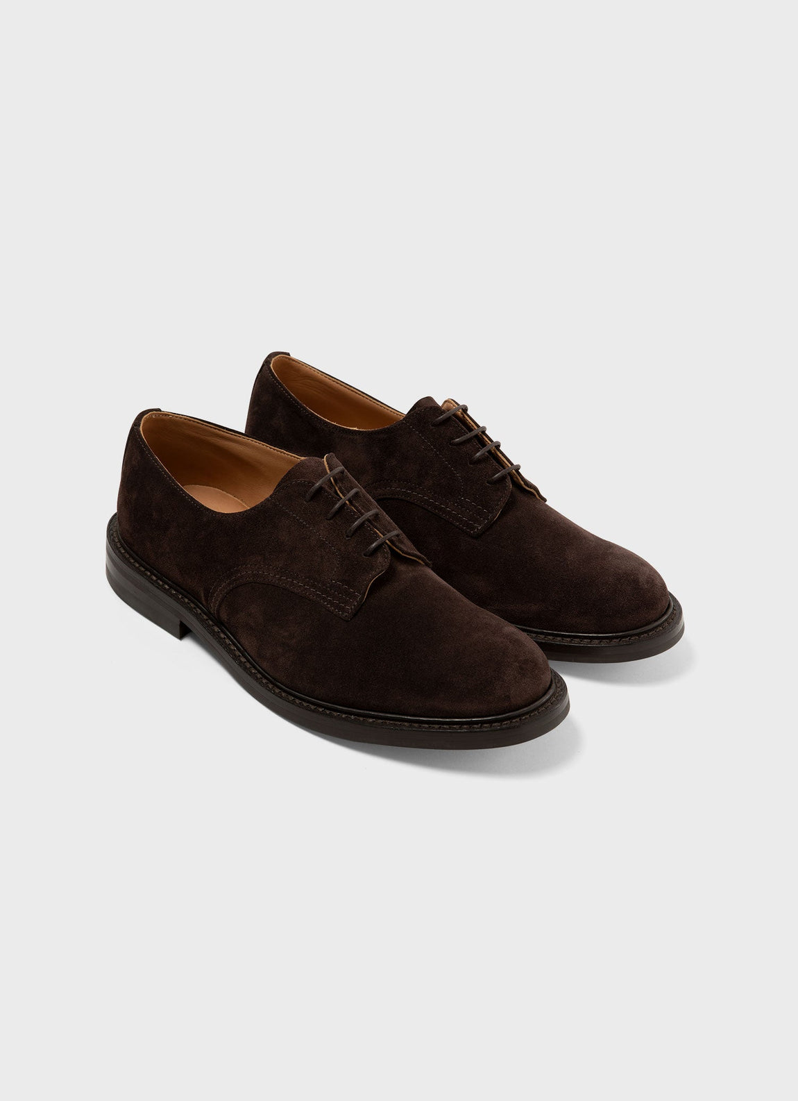 Men's Sunspel and Trickers Suede Derby Shoe in Brown