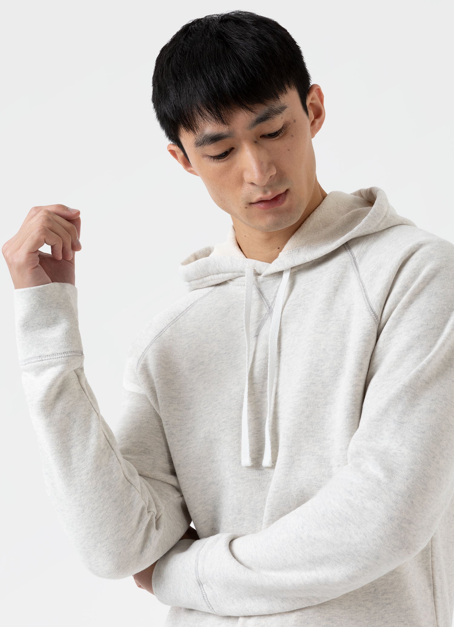 Men's Fleeceback Hoodie in Archive White Melange