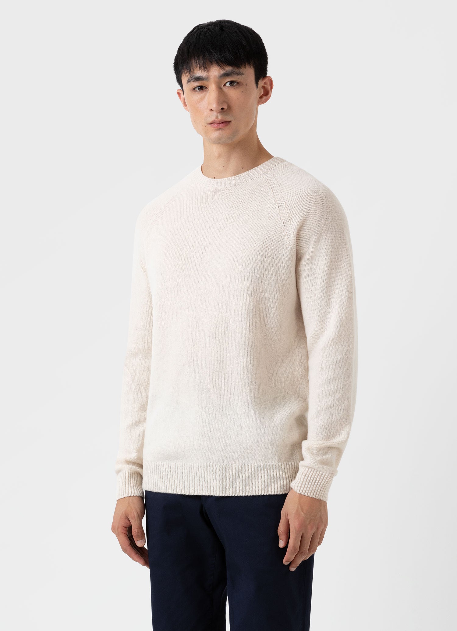 Mens cream crew neck jumper sale