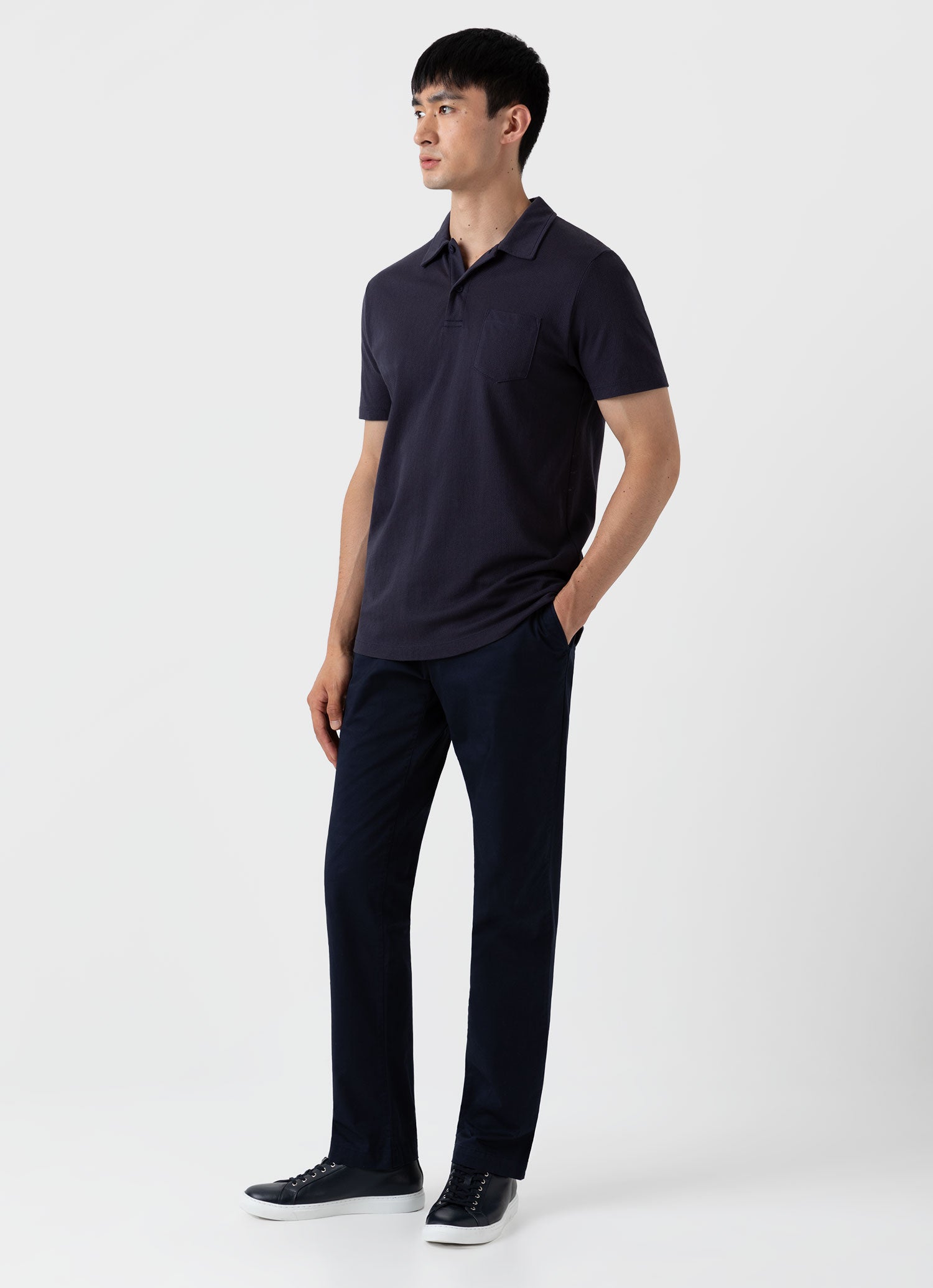 Polo shirt with black hot sale slacks