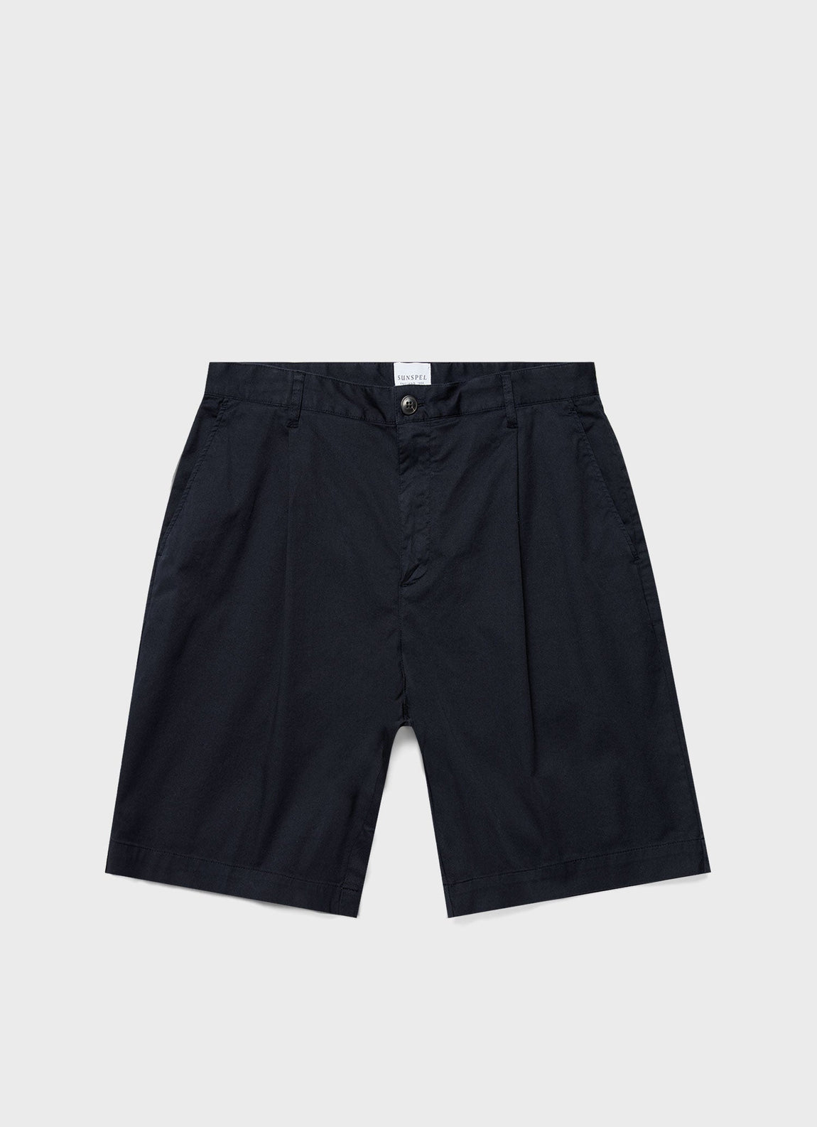 Men's Pleated Twill Short in Dark Navy