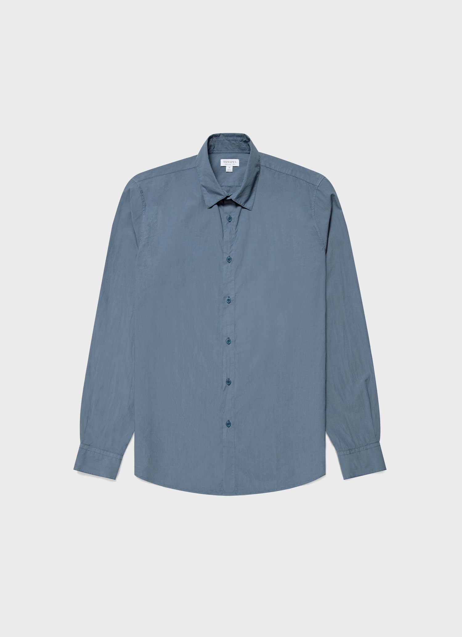 Men's Lightweight Poplin Shirt in Bluestone | Sunspel