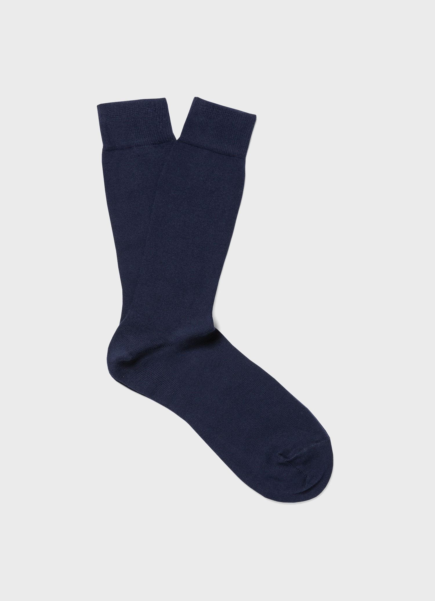 Men's Cotton Socks in Navy | Sunspel