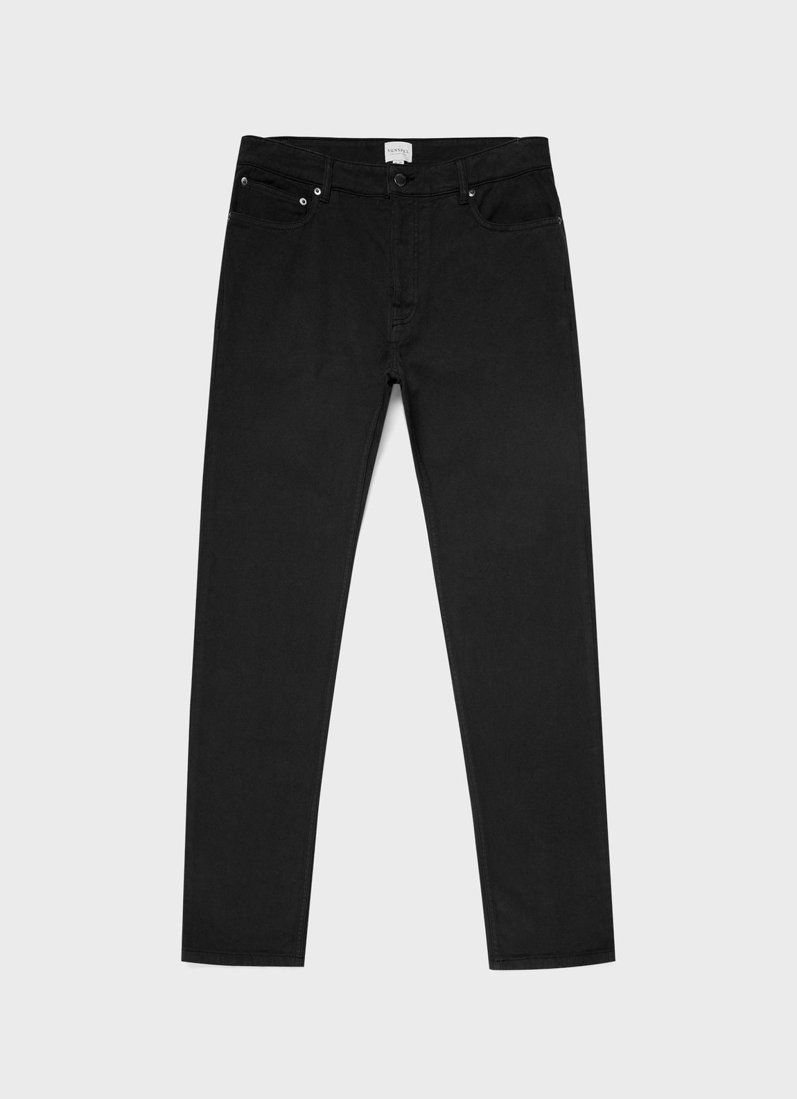 Men's Cotton Drill 5 Pocket Trouser in Black | Sunspel