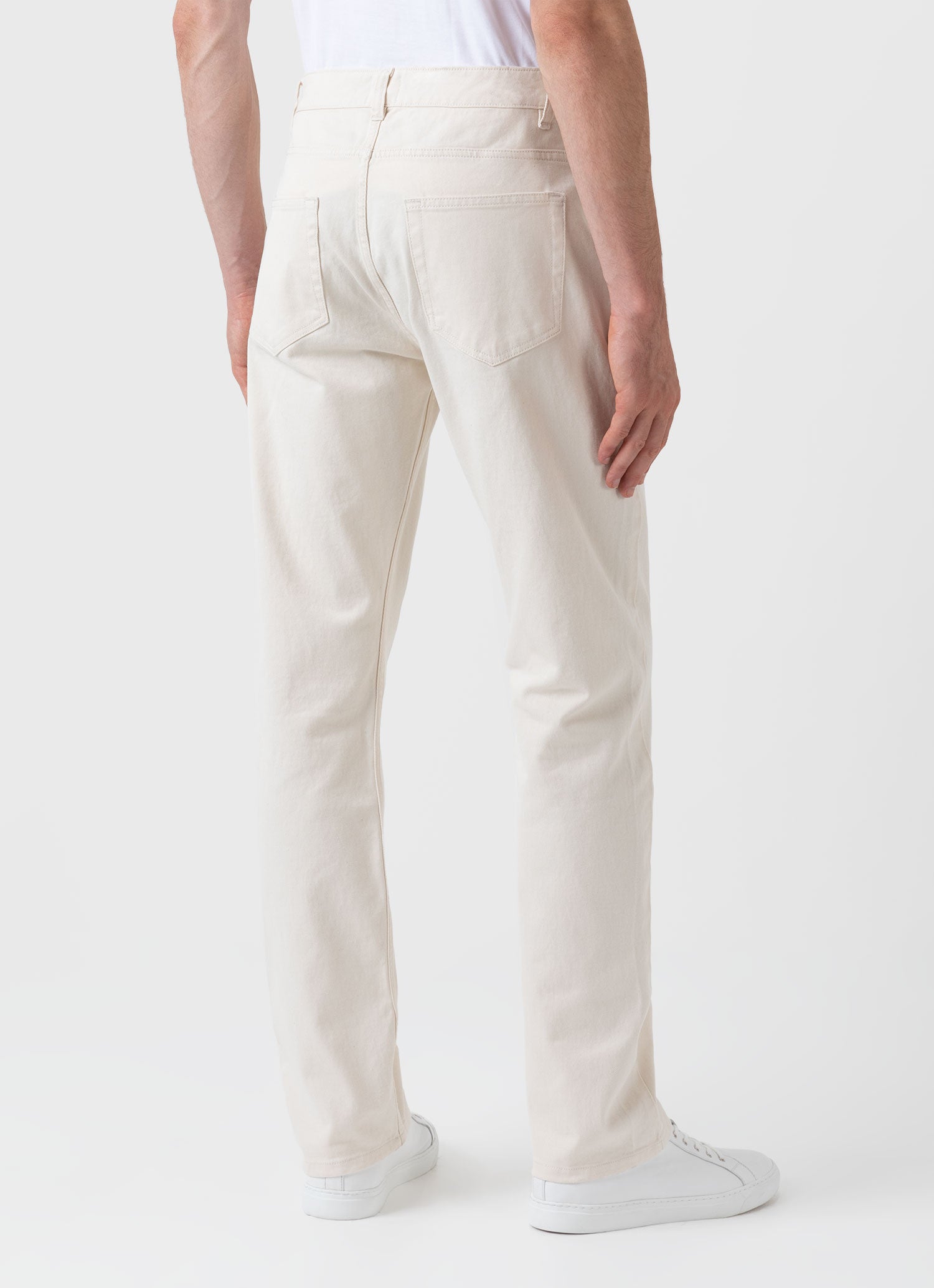 Men's Cotton Drill 5 Pocket Trouser in Undyed | Sunspel