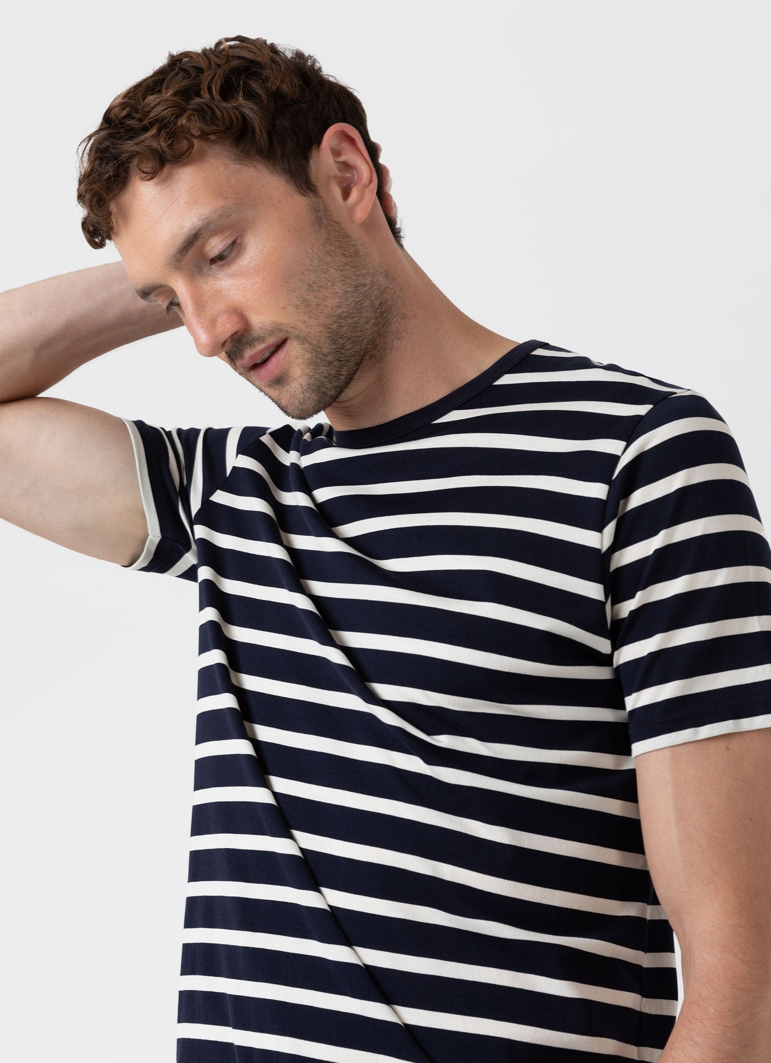 Mens black white shop striped t shirt