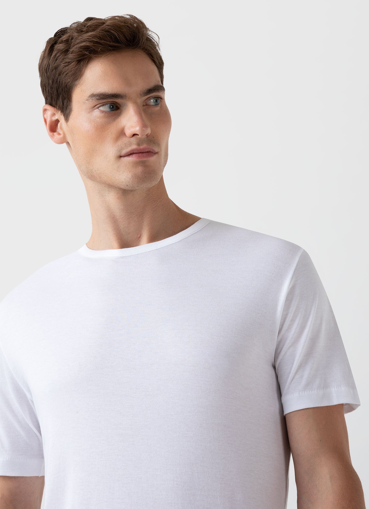 Men's Sea Island Cotton T-shirt in White | Sunspel