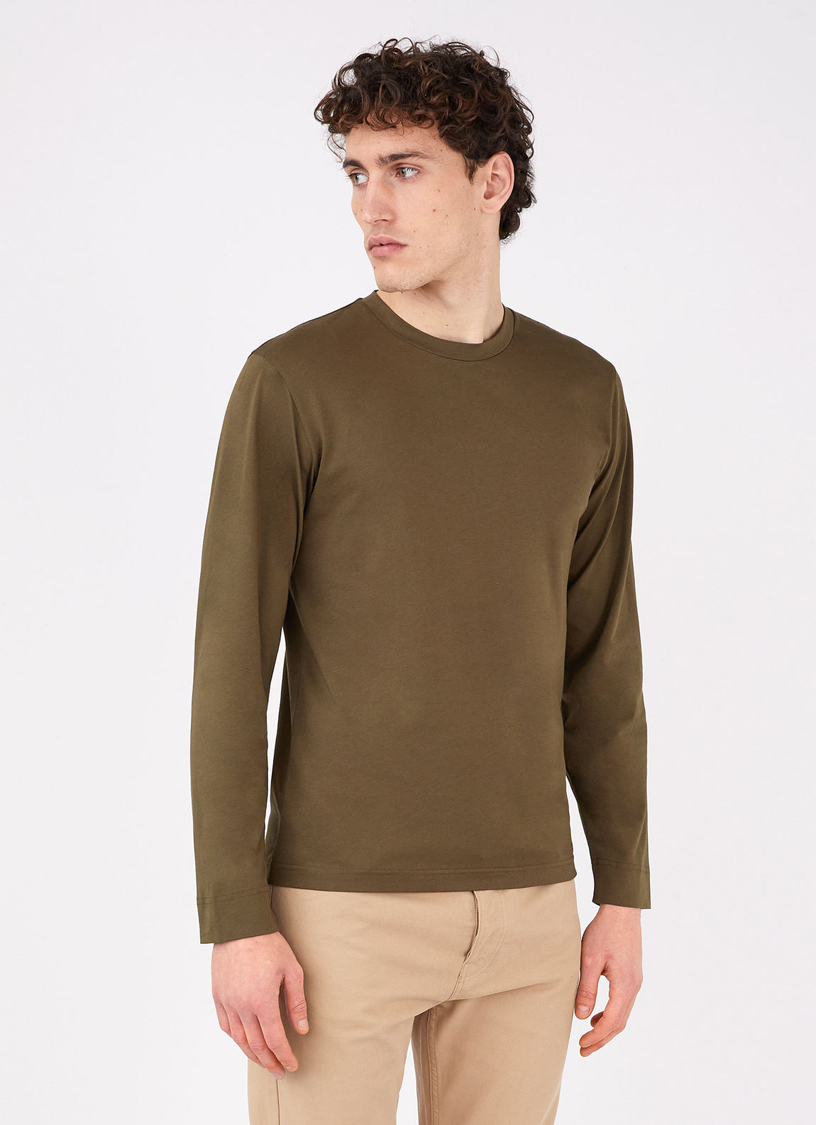 Men's Long Sleeve Riviera T-shirt in Dark Moss