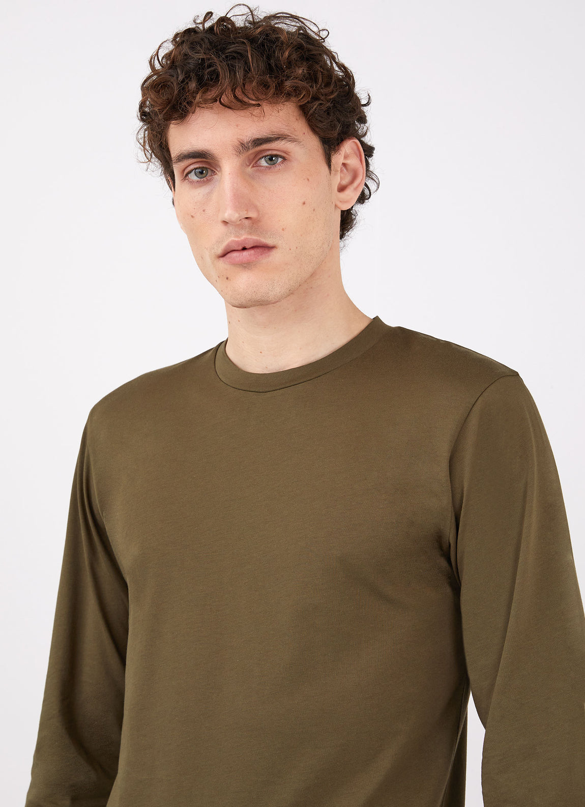 Men's Long Sleeve Riviera T-shirt in Dark Moss