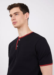 Men's Paul Weller College Henley in Black