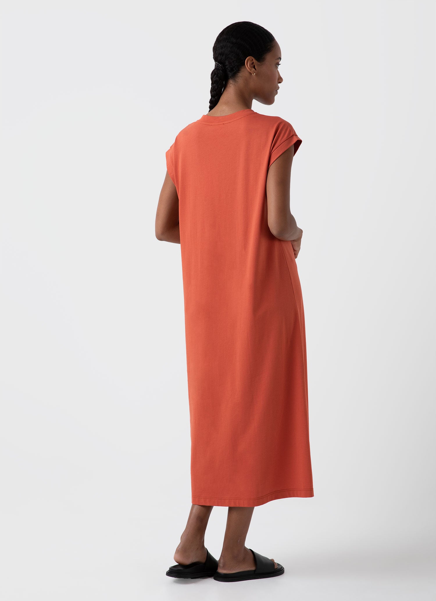 Women's T-shirt Dress in Burnt Sienna | Sunspel