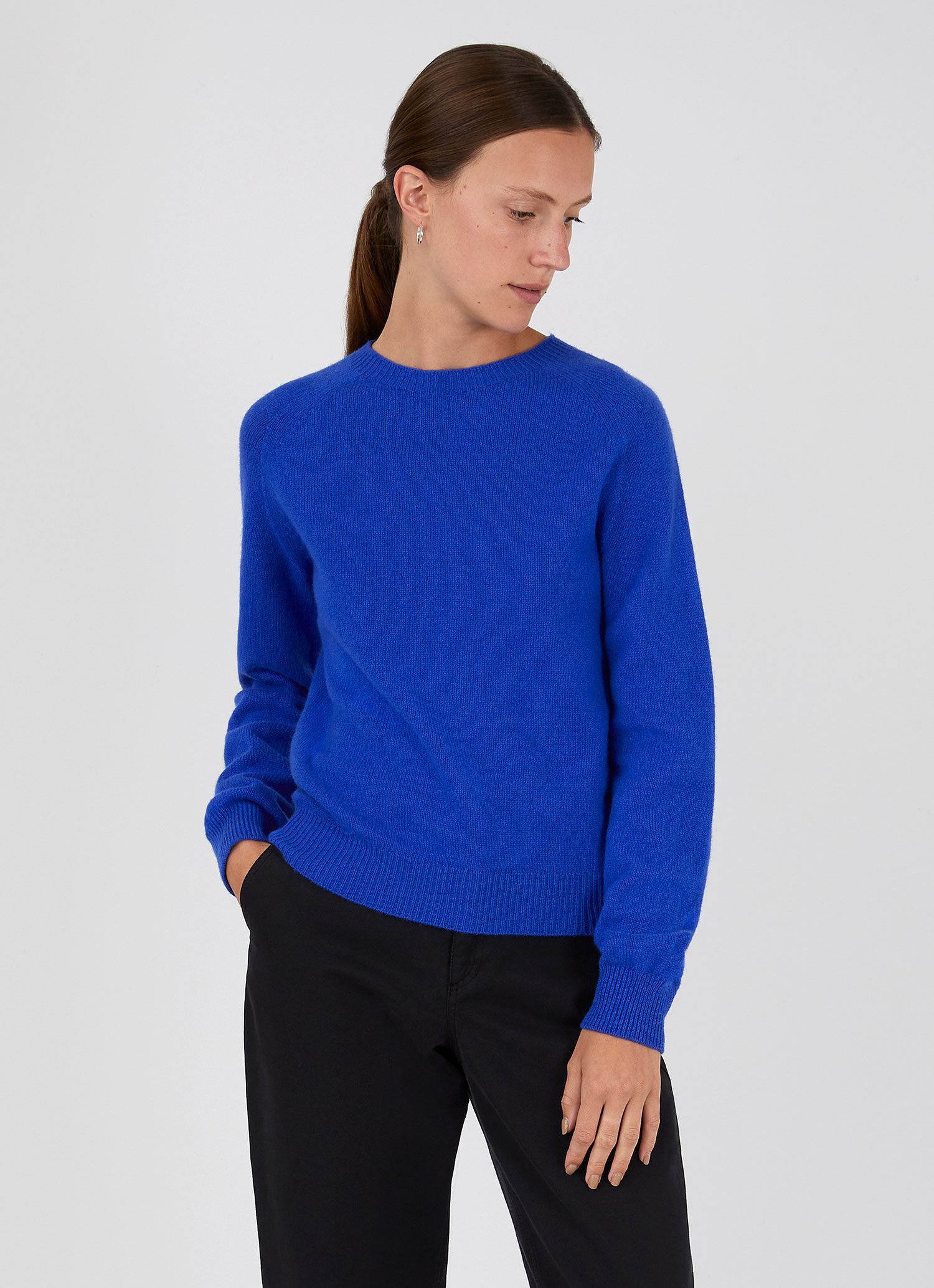 Women's Lambswool Crew Neck Jumper in Klein