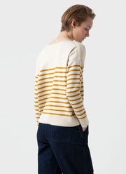 Women's Breton Stripe Jumper in Ecru/Cider