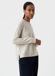 Women's Cashmere Crew Neck Jumper in Natural Ecru