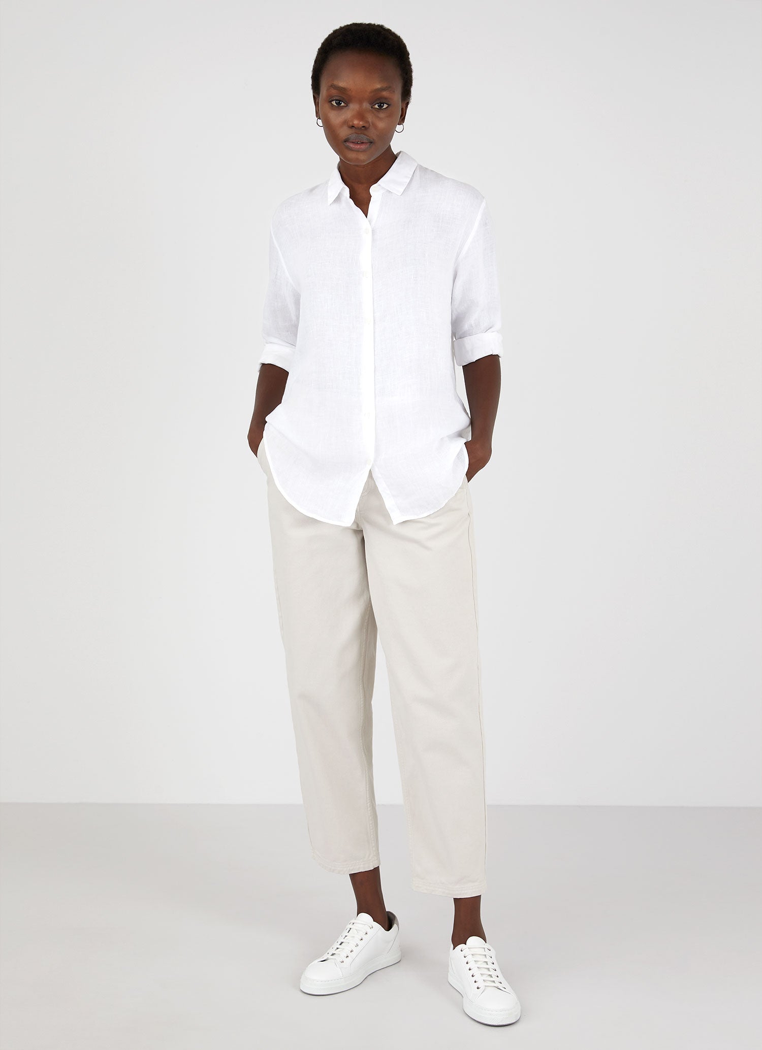 Women's Linen Shirt in White