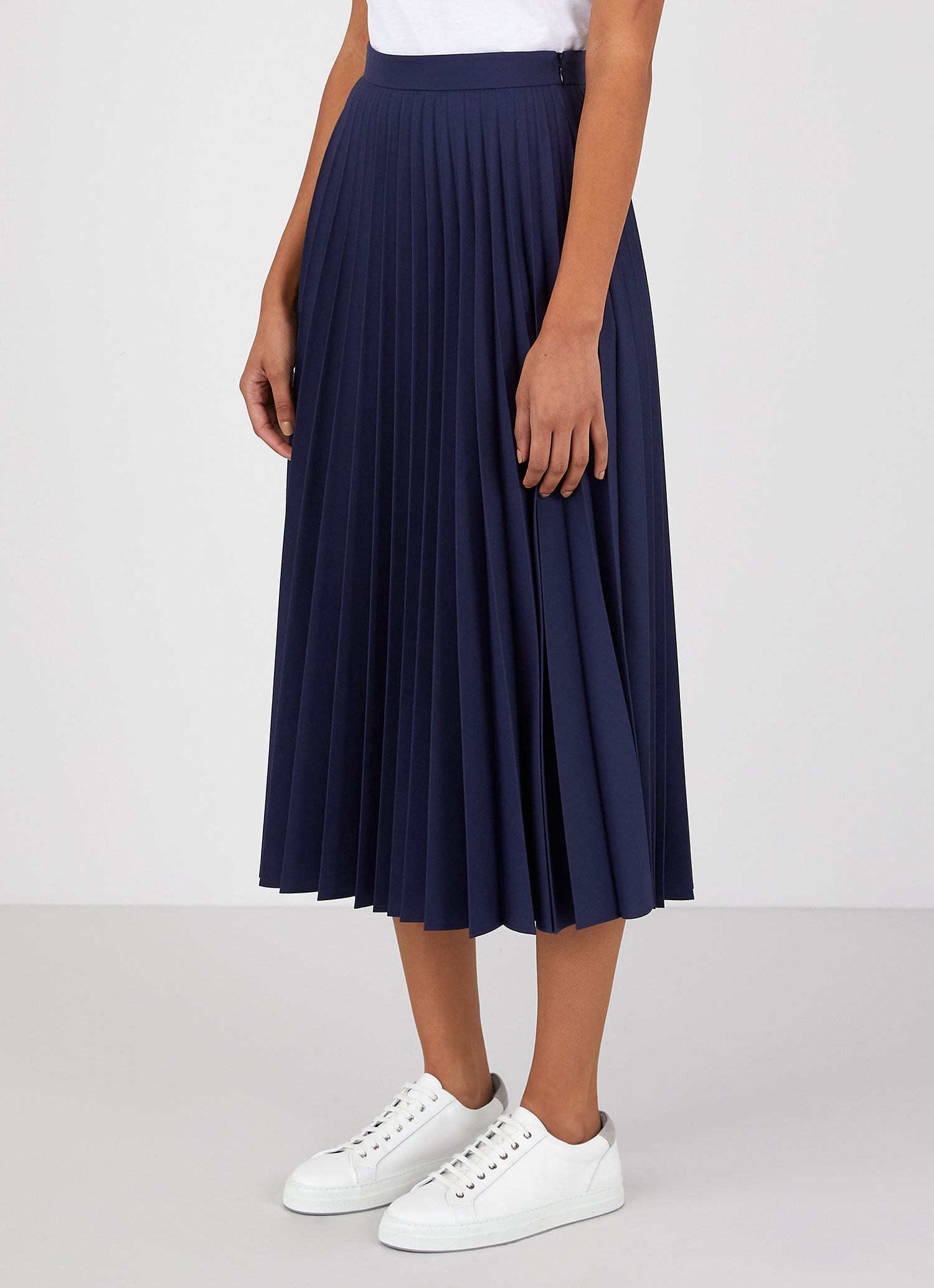 Women's Pleated Skirt in Navy