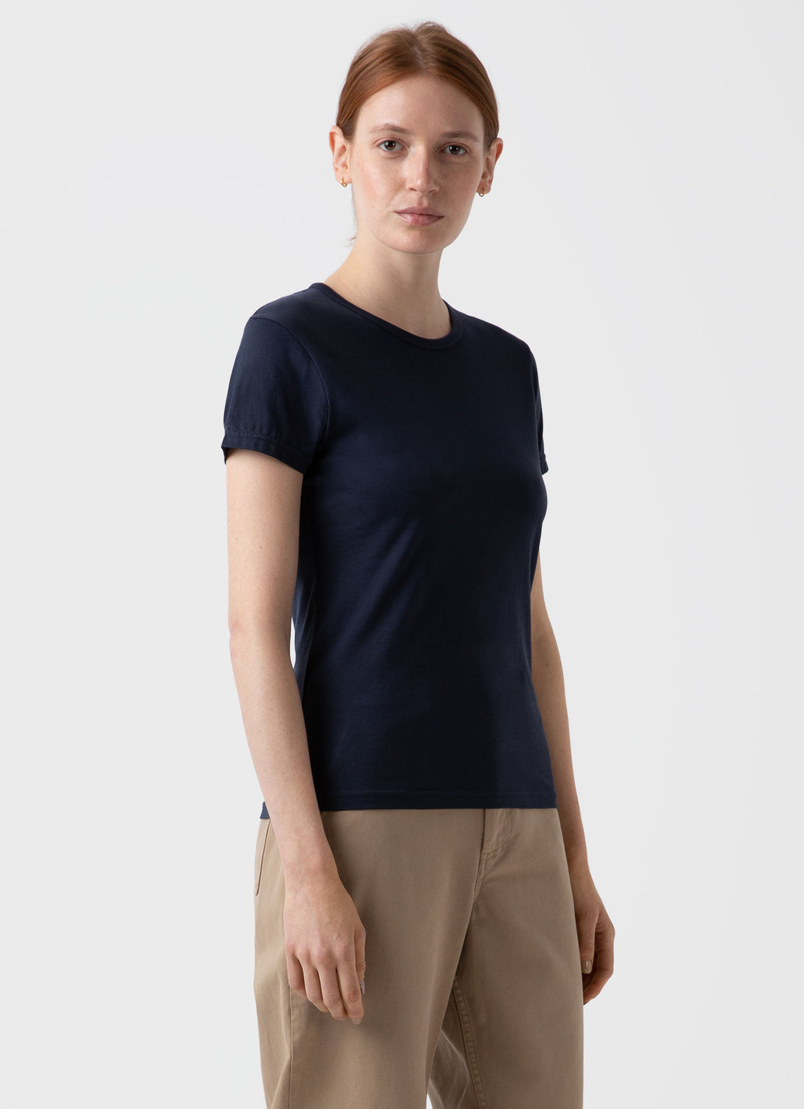 Women's Classic T-shirt in Navy | Sunspel