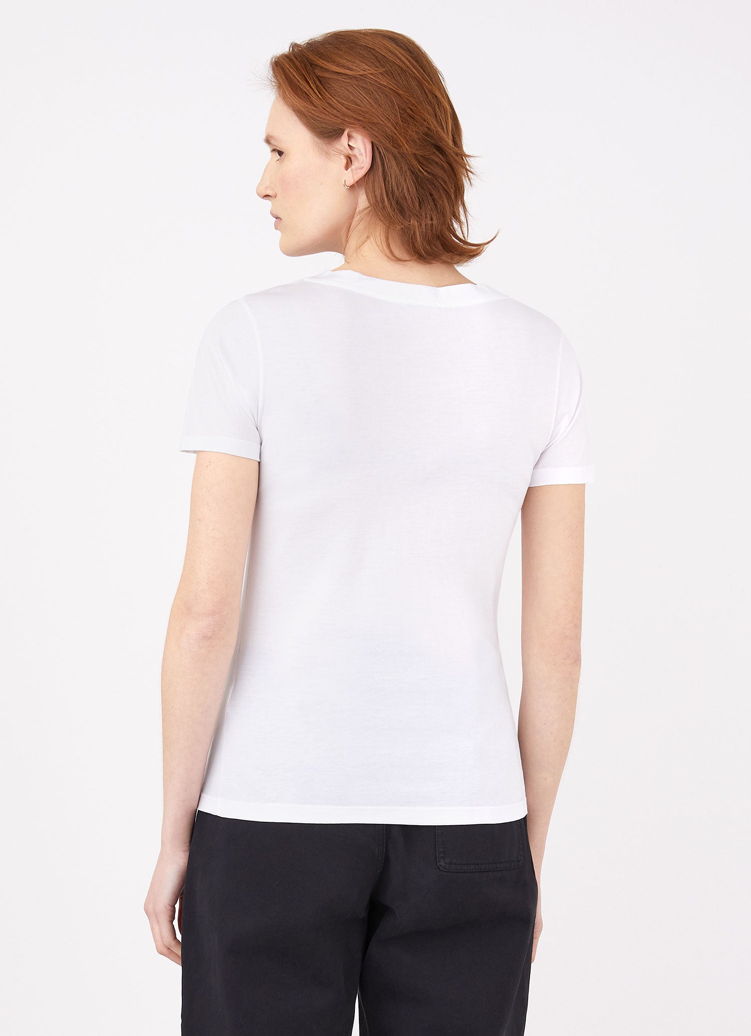 Plain white v outlet neck t shirt womens