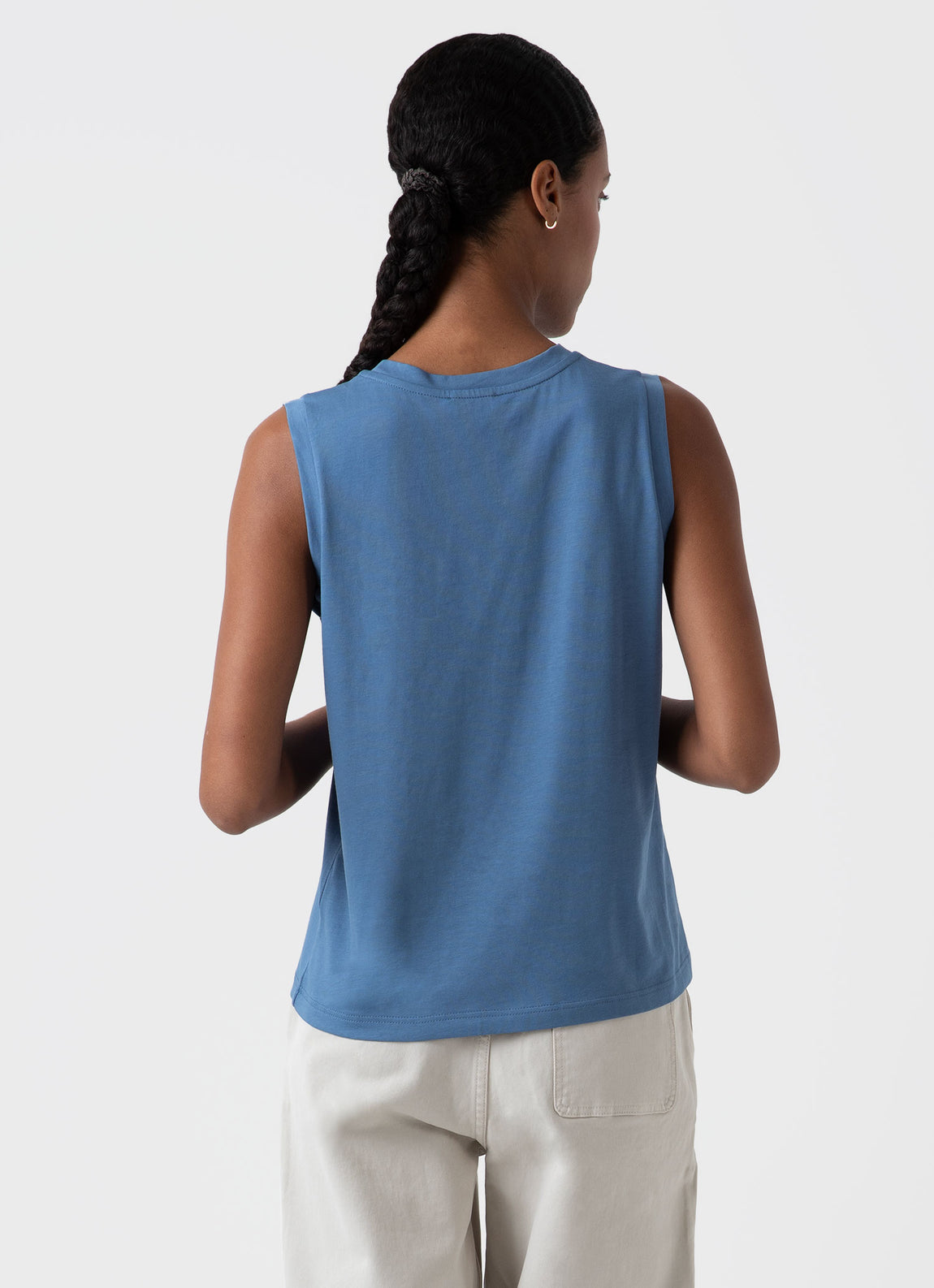 Women's Boy Fit Tank in Bluestone